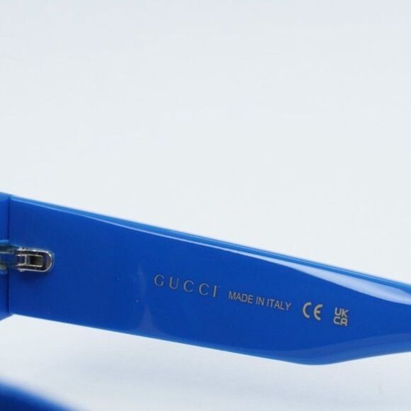 NEW GUCCI GG1460S 004 SOLID AZURE / BLUE FLASH MIRROR SILVER SUNGLASSES - Picture 6 of 11